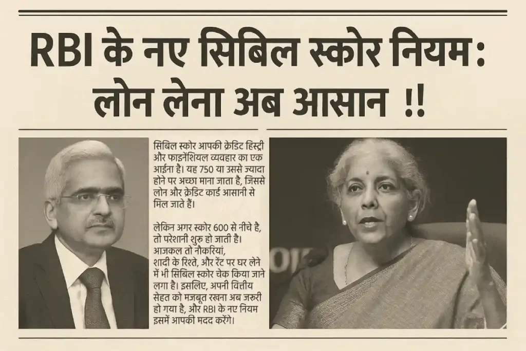 RBI New Rules For CIBIL Score